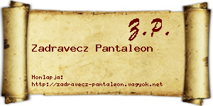Zadravecz Pantaleon névjegykártya